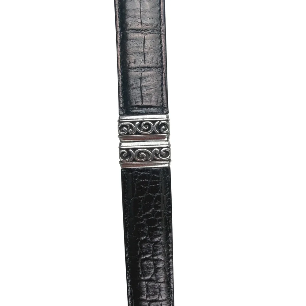 Brighton Womens XL 36‎ Reversible Croc Embossed Leather Western Filigree Belt